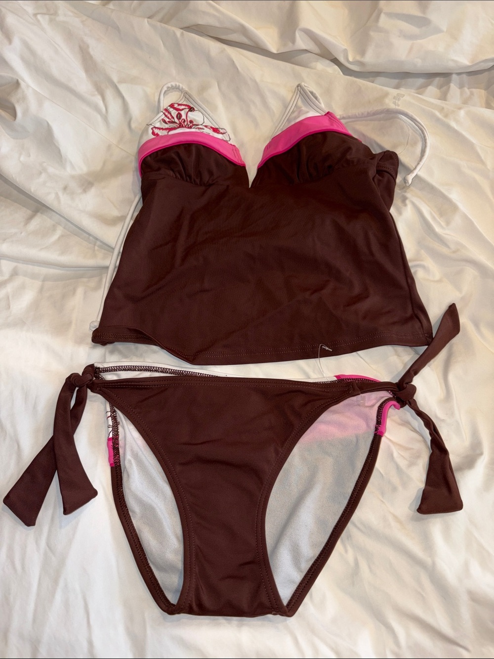 Hula Honey Brown & Pink Two-Piece Tankini Set